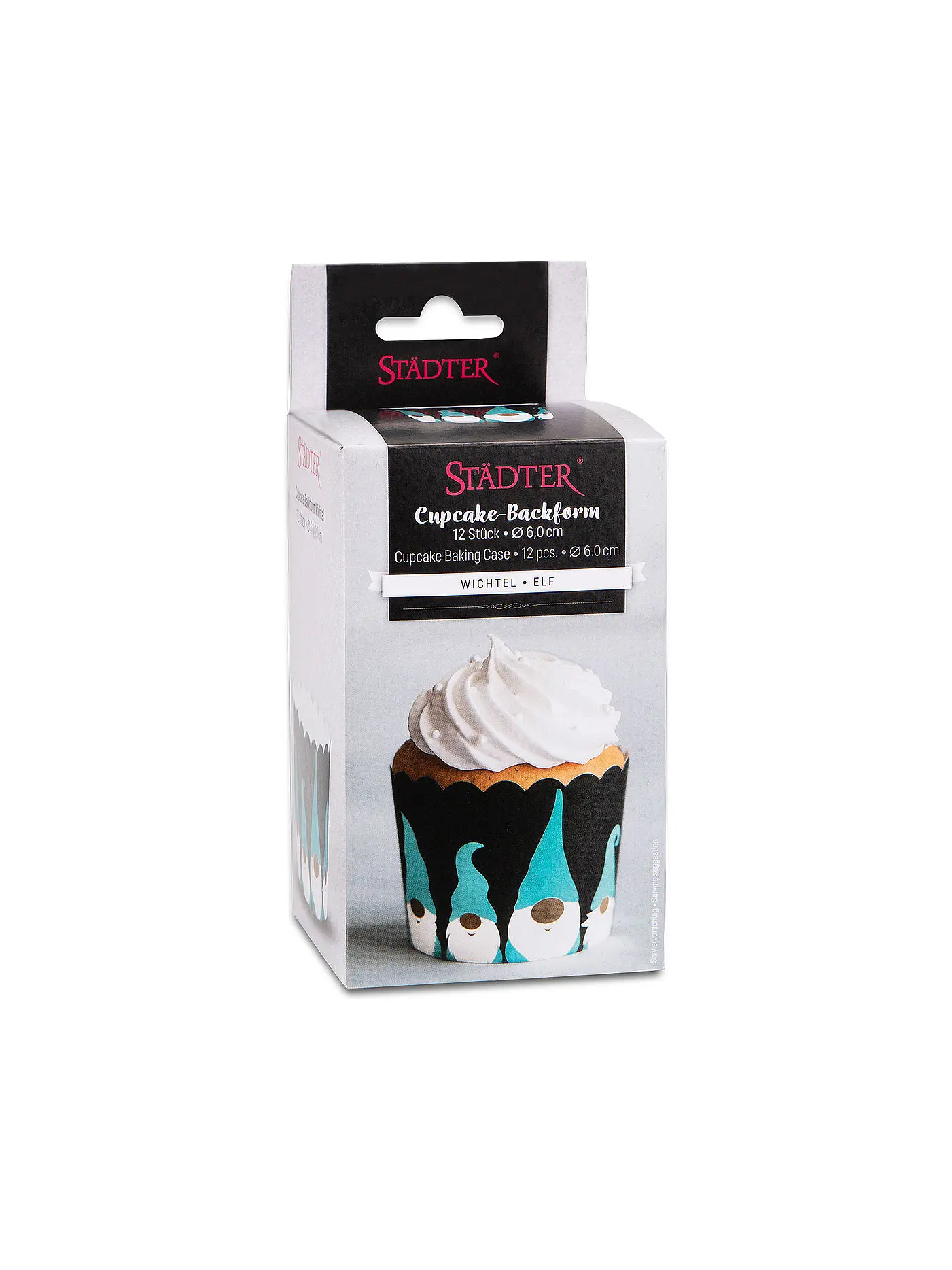 STAEDTER | Cupcake Backform Wichtel 12 Stück  Papier / Schwarz | 